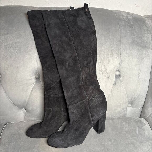 Sam Edelman Black Suede Knee High Block Heel Boots – Women’s Size 8.5 - Picture 2 of 10